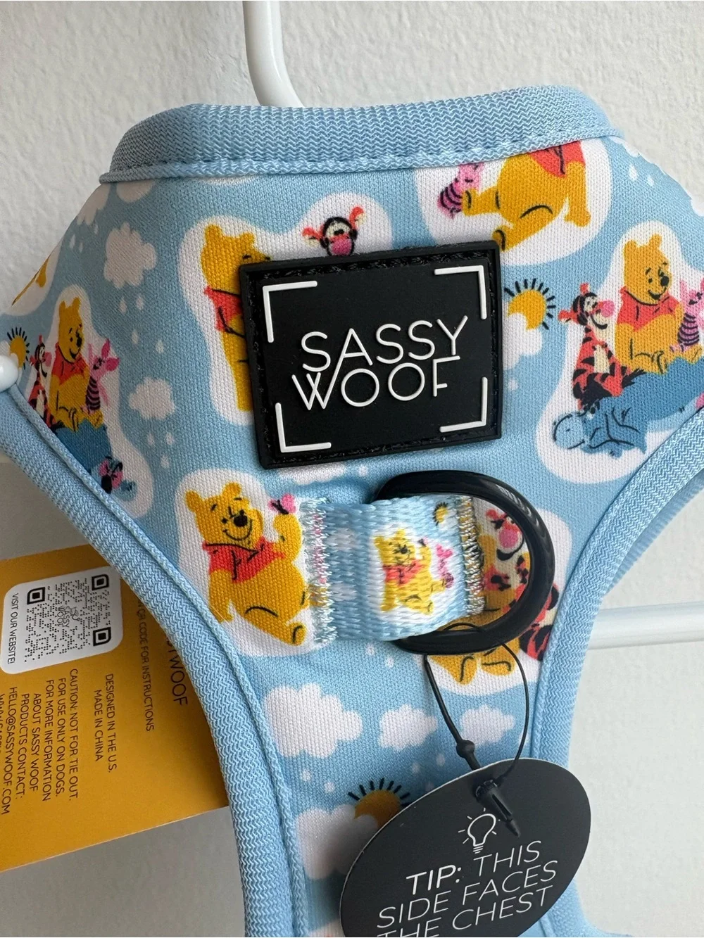 Sassy Woof X Disney Winnie the Pooh Adjustable Dog Harness Blue Small